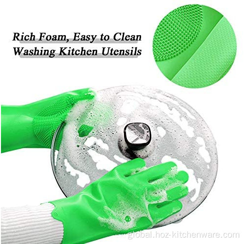 Oven Mitts Reusable Silicone Dishwashing Cleaning with Scrubber Manufactory